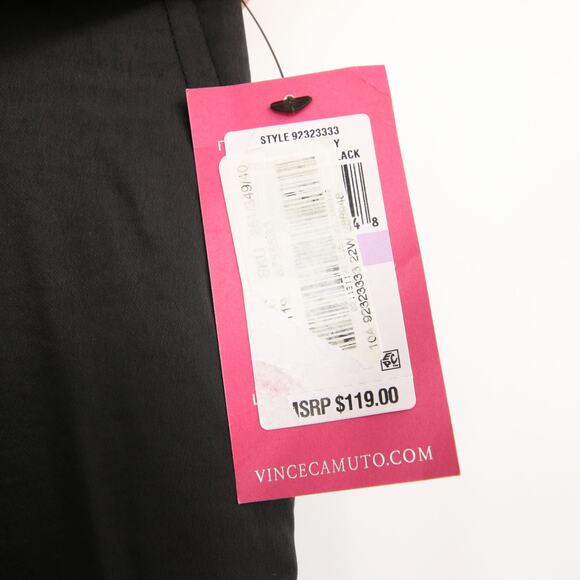 Vince Camuto Pants Black Wide Leg Front Pleat Satin Trouser Workwear Casual 22W - Picture 11 of 14